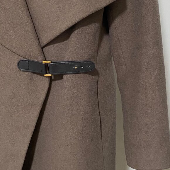 Lauren Ralph Lauren Asymmetrical Wool Blend Wrap Winter Coat Size 4 - Picture 5 of 8